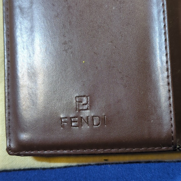 Vintage Fendi Brown/Gold Zucca Continental Wallet / FFCharm/CheckBook Insert$250 - Picture 4 of 14